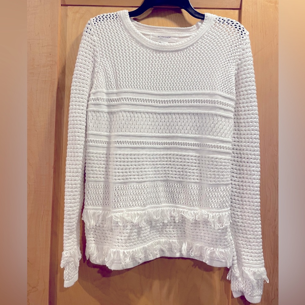 Bright White Sweater by Workshop Republic Clothing - Size Small